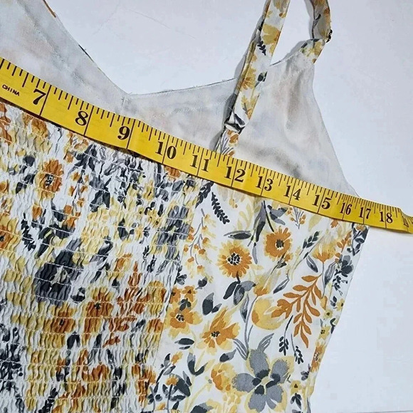 Joie V-neck Maxi Dress Yellow Floral Boho Tiered Impire Cotton Size 10 Women's - Picture 6 of 13